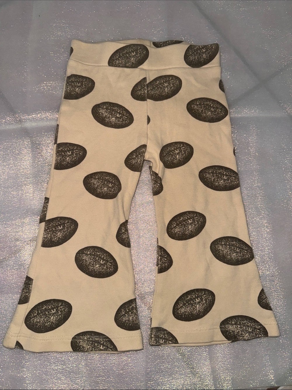 Toddler Kate Quinn Cream Leggings with football Print